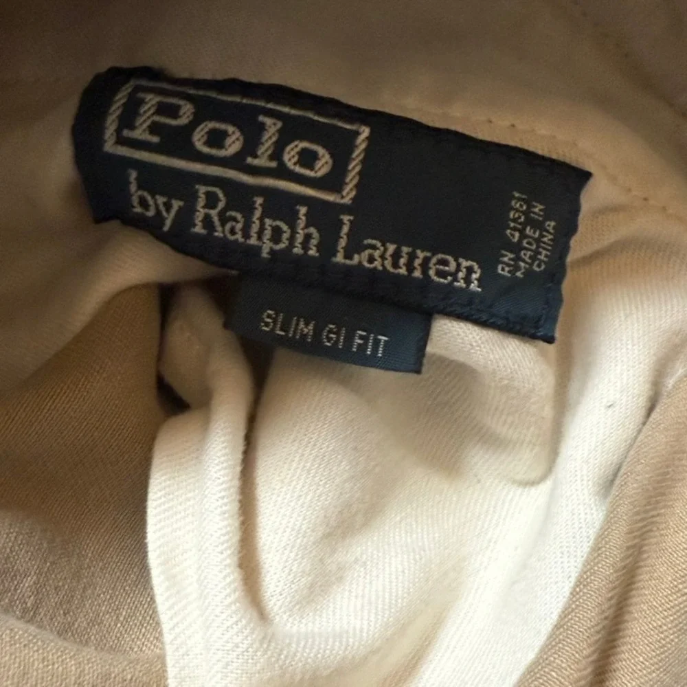 VTG Polo Ralph Lauren Men's Slim GI Fit Chino Pants Tan Size 38x30‎ Comfy Office